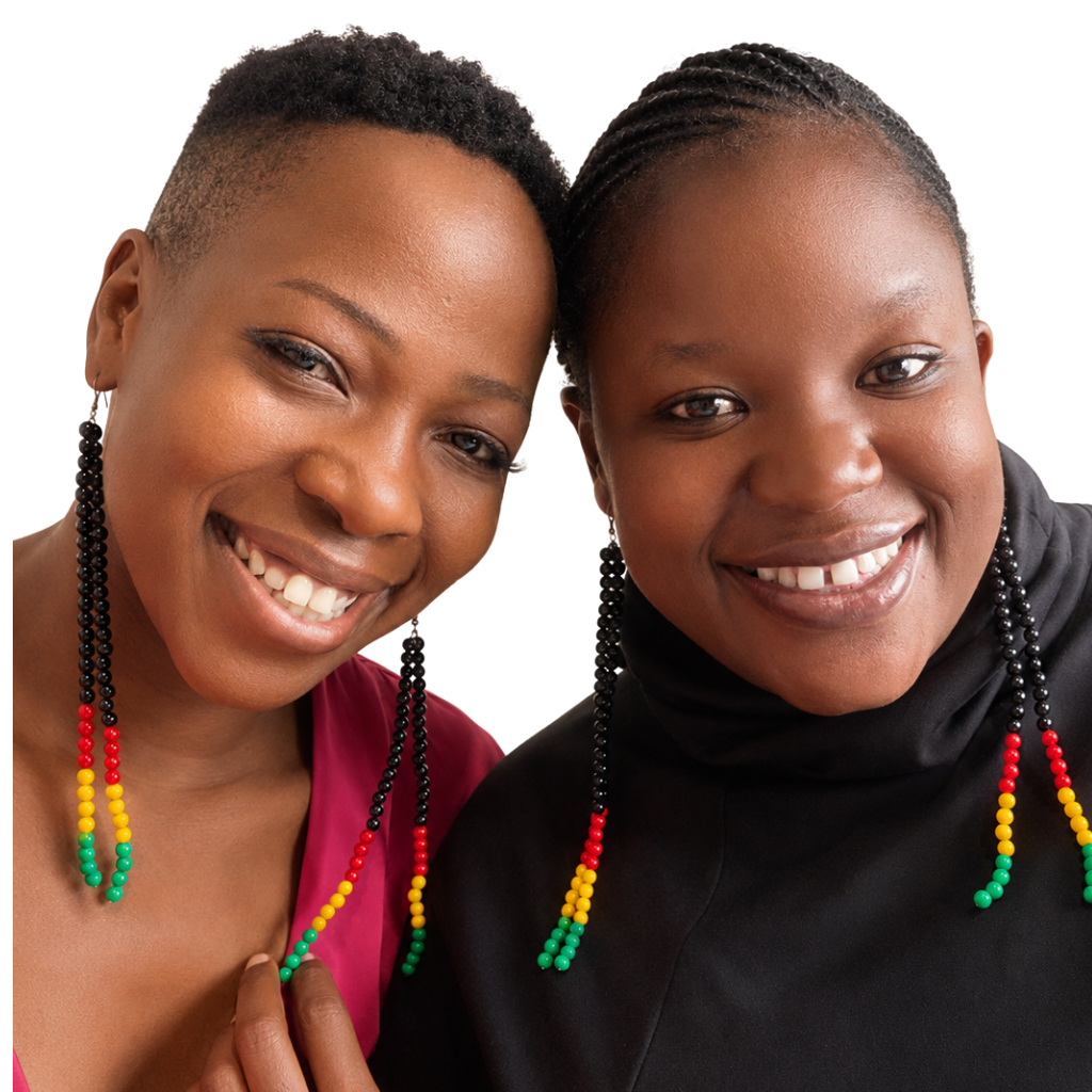 Handmade African Heritage Beaded Earrings - Image 2