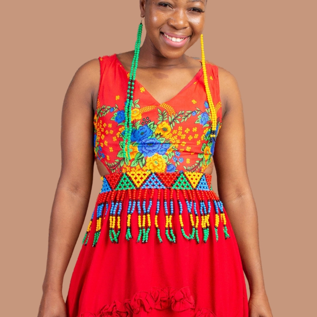 Voninga Multicolour Heritage Beaded Waist Belt