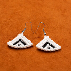 Black & White Triangle Beaded Earrings